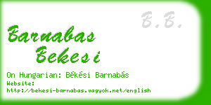 barnabas bekesi business card